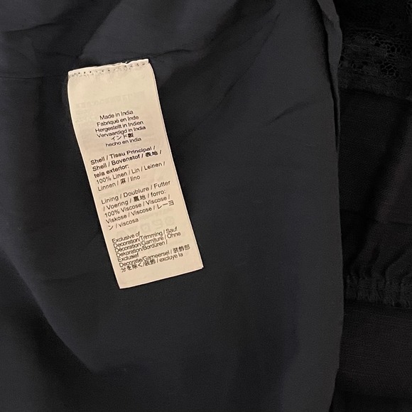 NWT!! J. CREW Maxine Ruffle Trim Dress Linen Navy Blue Drop Waist Lace Large - Picture 14 of 15